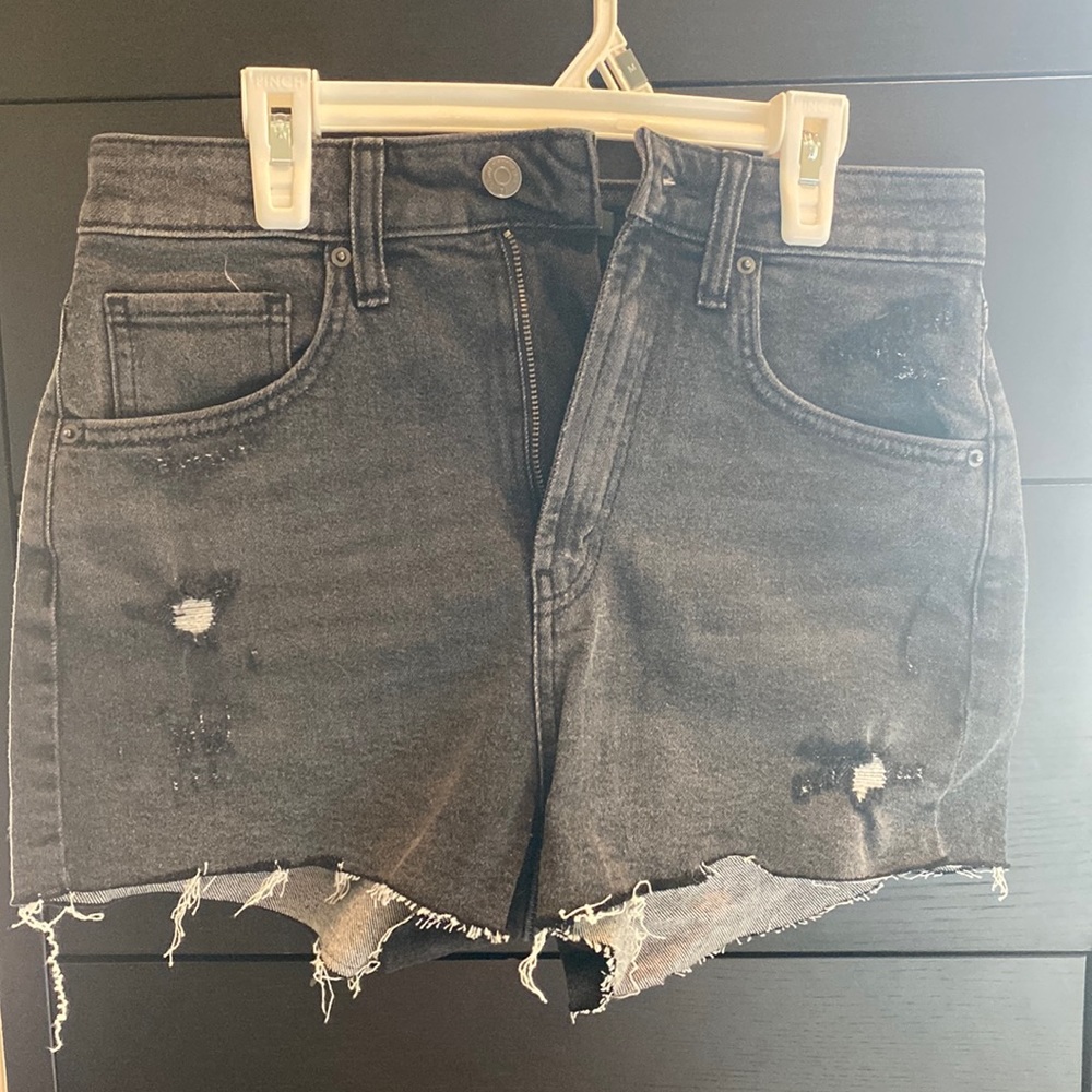 Black jean shorts